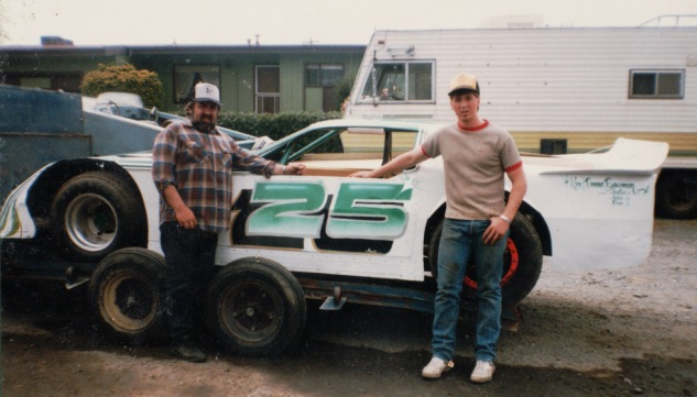 Wedge dirt car for the clay - Angelo with son Mike, 16 years old.
