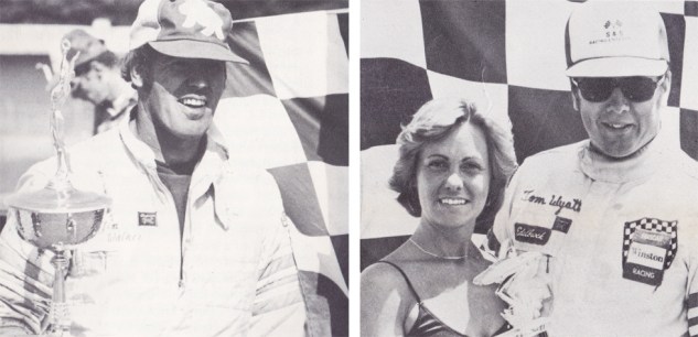 Walker (left) and Wyatt (right) after wins at the 1981 North Coast Dirt Track Classic